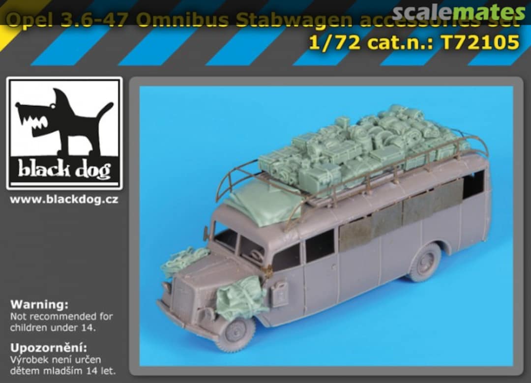 Boxart Opel 3.6-47 Omnibus Stabswagen accessories set - Roden T72105 Black Dog