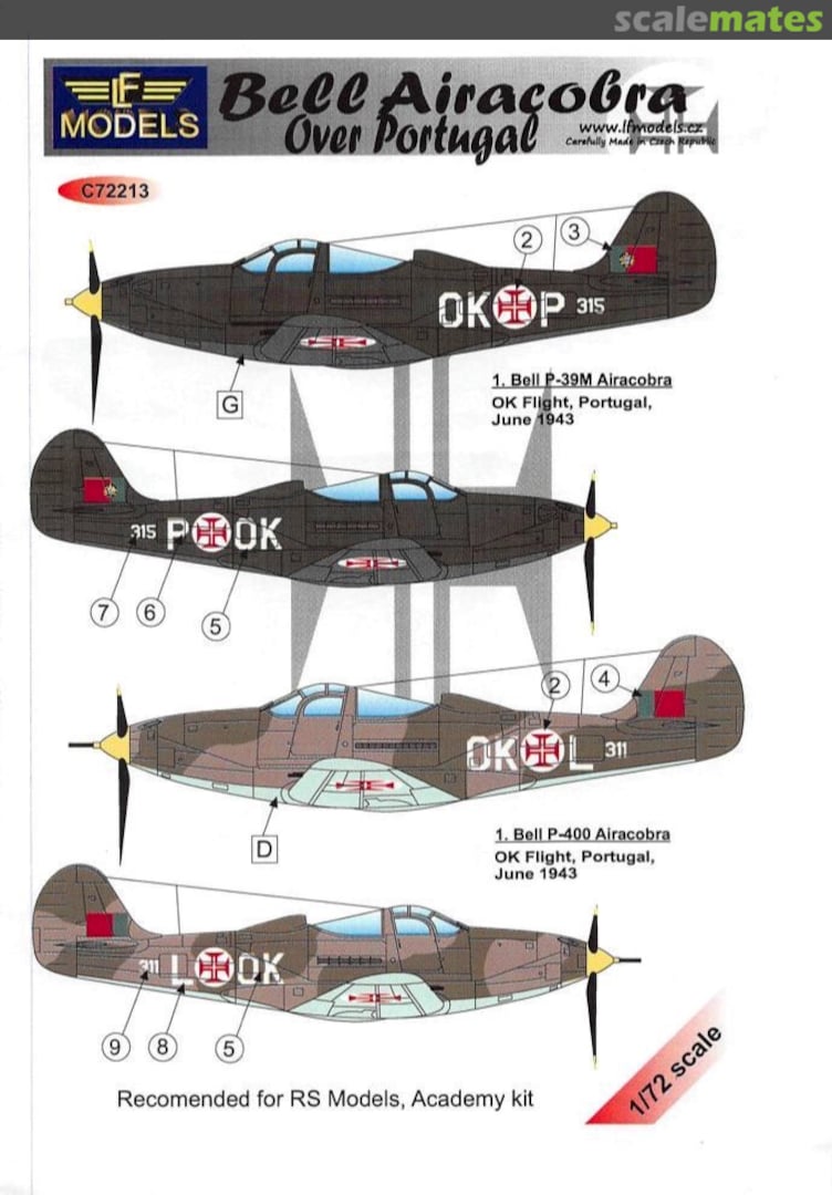 Boxart Bell Airacobra Over Portugal C72213 LF Models