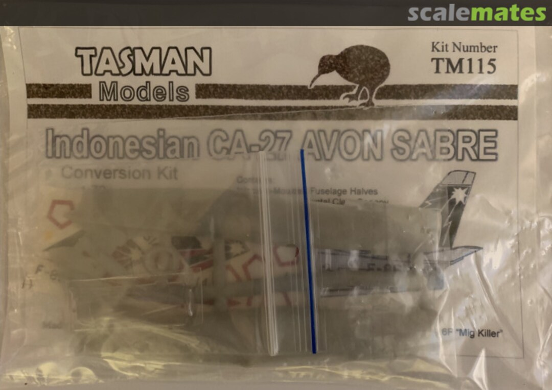 Boxart Indonesian CA-27 AVON SABRE TM115 Tasman Model Products