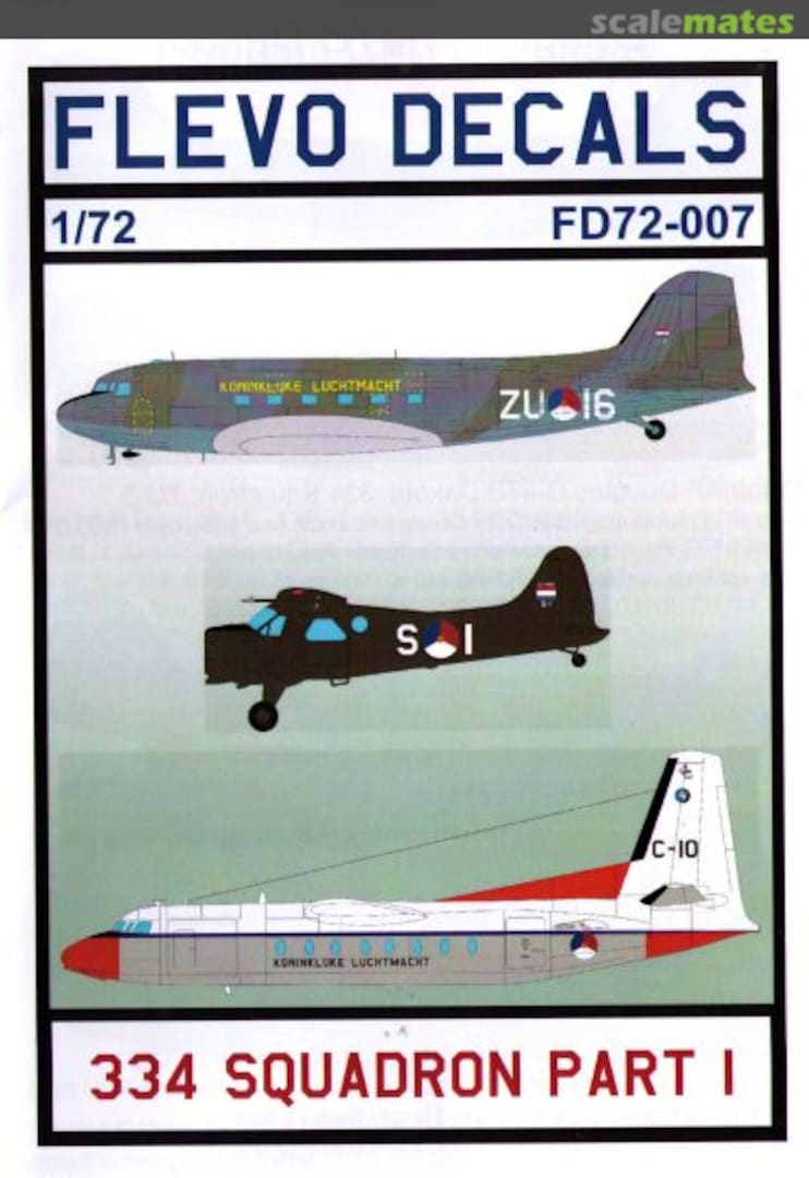 Boxart 334 Squadron Part I FD72-007 Flevo Decals