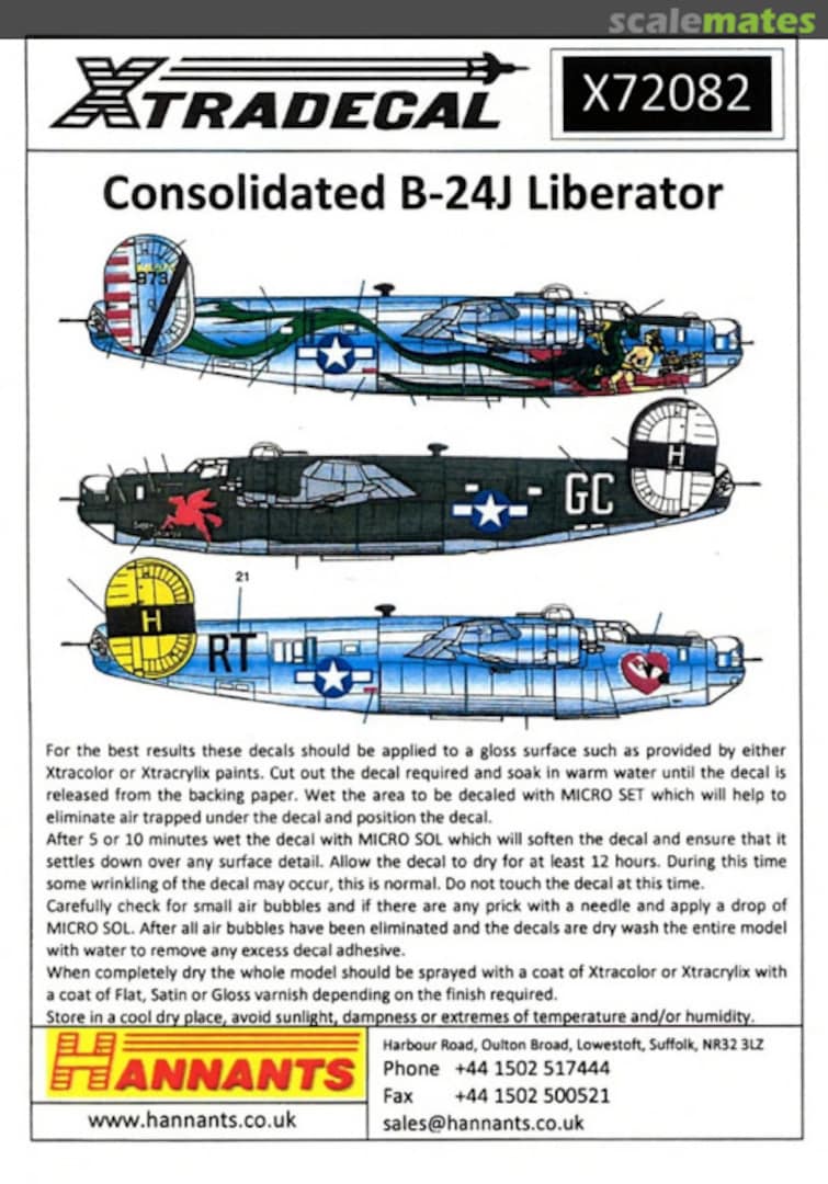 Boxart Consolidated B-24J Liberator X72082 Xtradecal