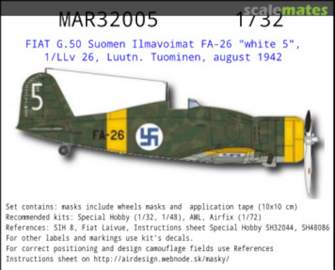 Boxart FIAT G.50 Suomen Ilmavoimat FA-26 "white 5" MAR32005 AIRDESIGN.SK