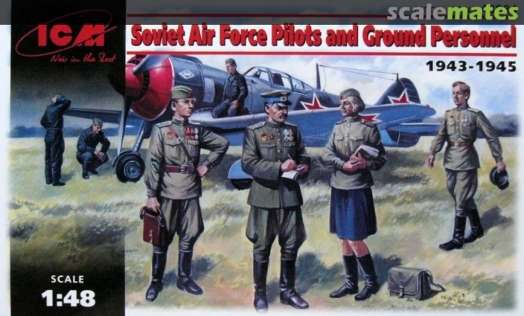 Boxart Soviet Air Force Pilots and Ground Personnel 48084 ICM