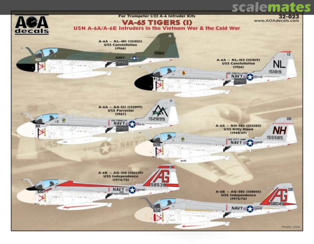 Boxart VA-65 Tigers (1) 32-023 AOA decals