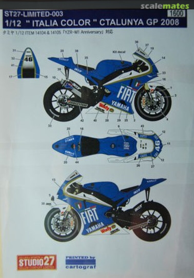 Boxart Yamaha YZR-M1 ST27-LIMITED-003 Studio27