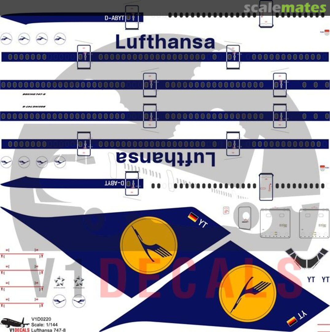 Boxart Lufthansa Boeing 747-8 V1D0220-200 V1 Decals