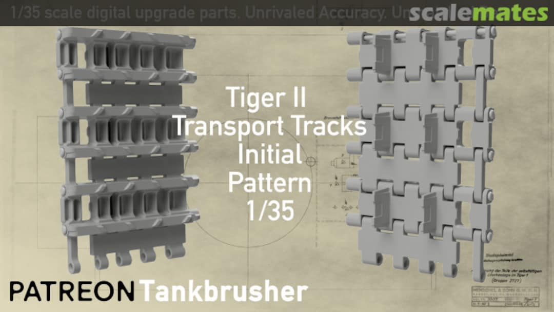 Boxart King Tiger - Transport Tracks - Initial Pattern 352402020 Tankbrusher Scale Modeling