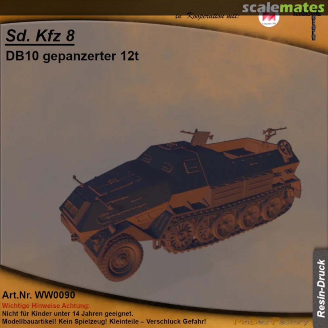 Boxart Sd. Kfz 8 DB10 gepanzerter schwerer Zugkraftwagen 18t WW0090 MoBau-Factory