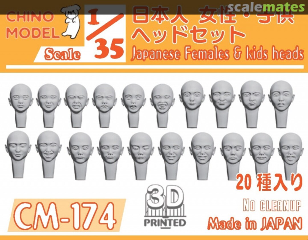 Boxart Japanese Females and Kids Heads set  CM-174 Chino Model