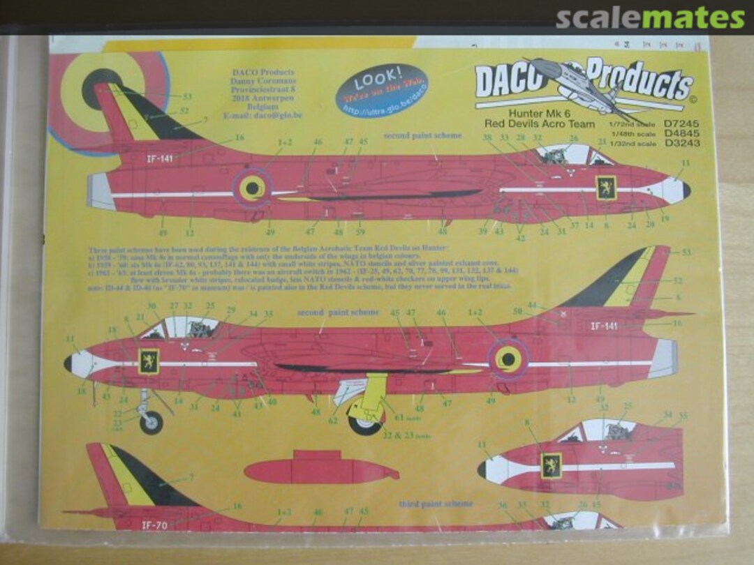 Boxart Hunter Mk.6 Red Devils Acro Team D4845 Daco Products