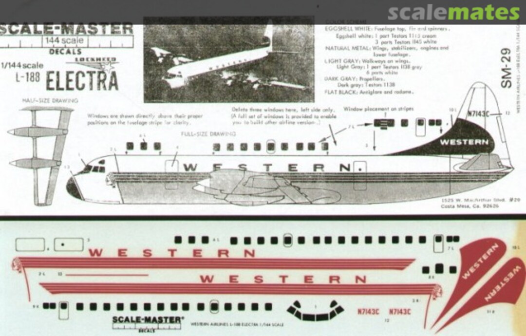 Boxart Lockheed L-188 Electra Western Airlines SM-29 Scale-Master