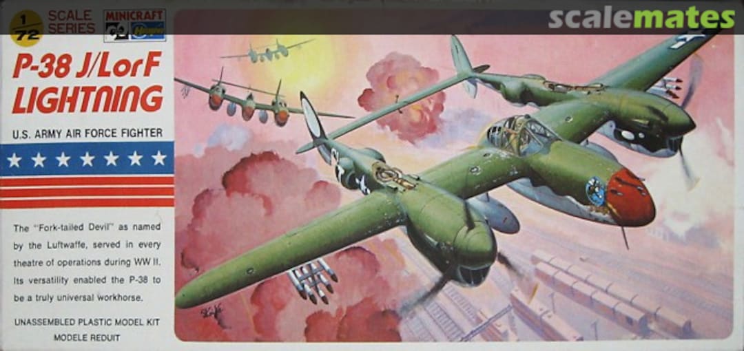 Boxart Lockheed P-38J/L or F Lightning 074 Minicraft Hasegawa