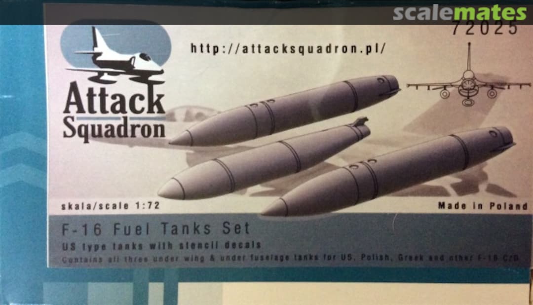 Boxart F-16 Fuel Tank Set 72025 Attack Squadron