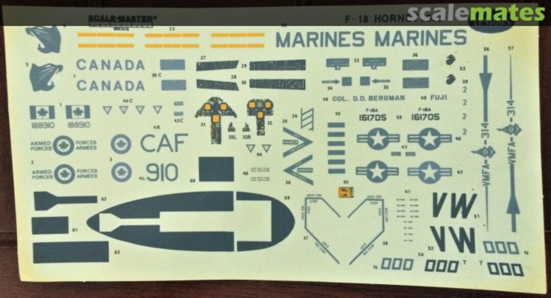 Contents F/A-18 Hornet 593 Testors