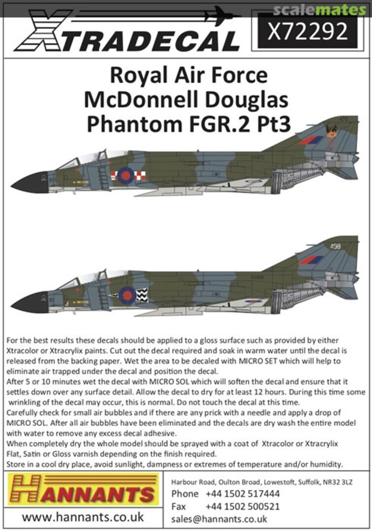 Boxart McDonnell Douglas Phantom FGR.2 Pt.3 X72292 Xtradecal