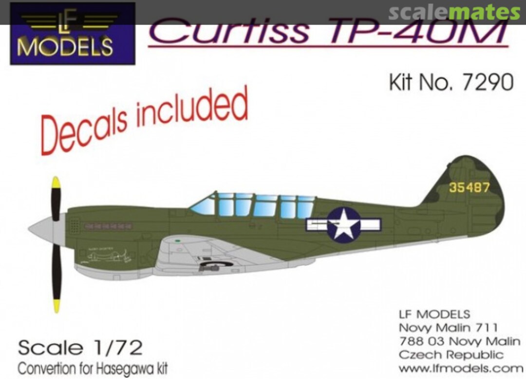 Boxart Curtiss TP-40M two seat conversion with decals 7290 LF Models