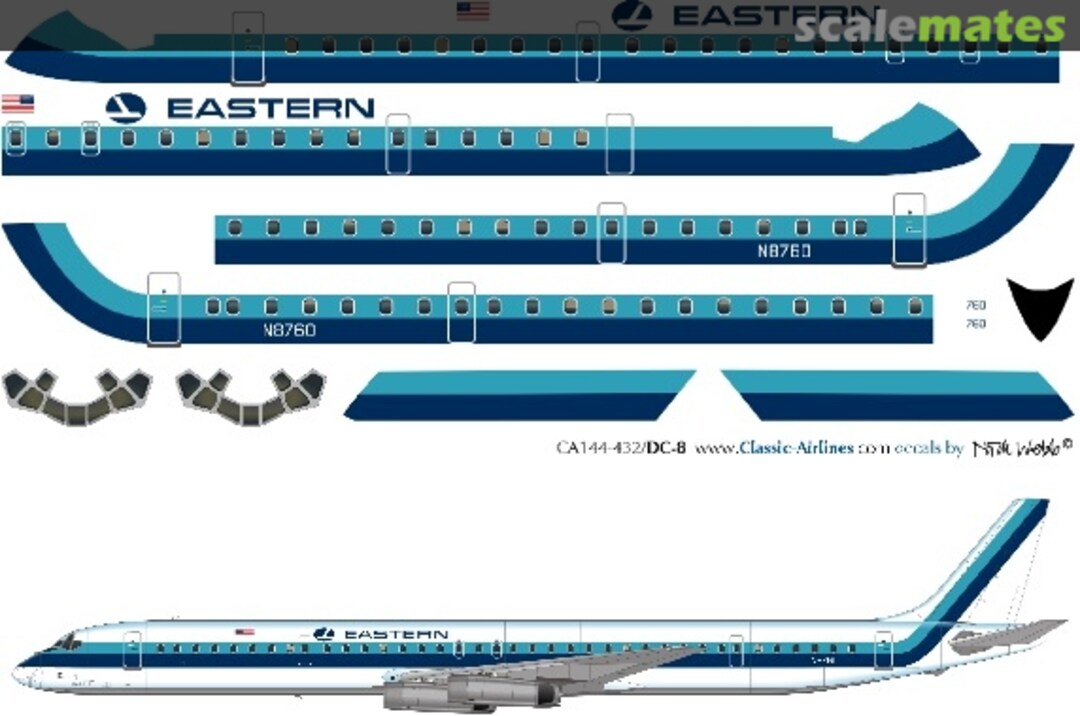 Boxart Eastern Airlines DC-8-63 CA144-432 Classic Airlines