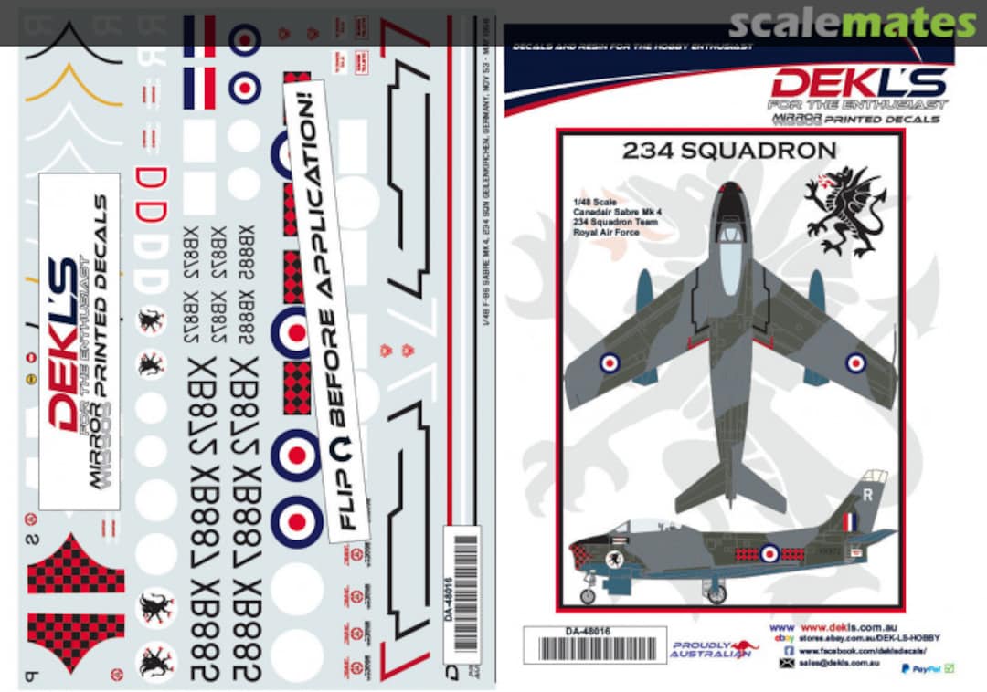 Boxart Canadair Sabre Mk 4 DA48016 DEKL's