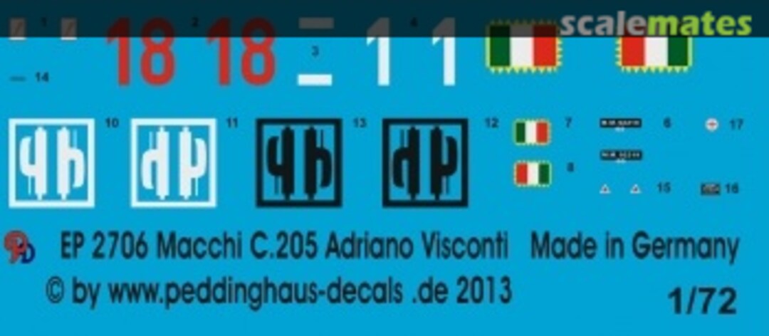 Boxart Macchi C.205 Adriano Visconti EP 2706 Peddinghaus-Decals