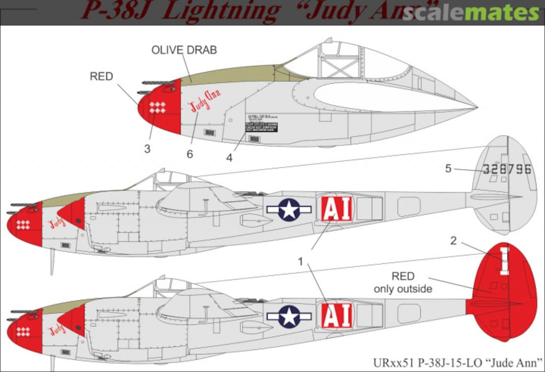 Boxart P-38L-15-LO Lightning “Judy Ann” UR7251 UpRise Decal Serbia