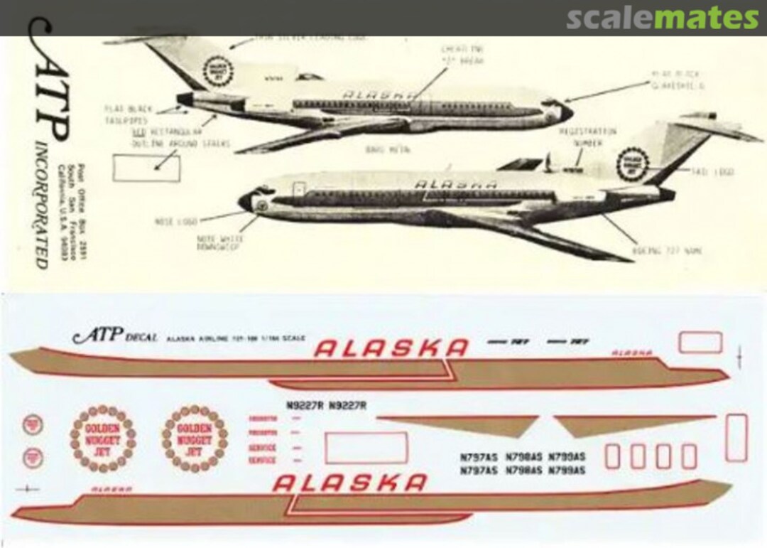 Boxart Alaska Golden Nugget 727-100 AD5038 ATP Airliners America