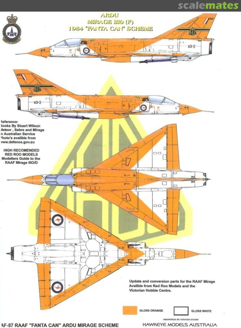 Boxart RAAF "Fanta Can" ARDU Mirage 1984 AAF-087 Hawkeye Models