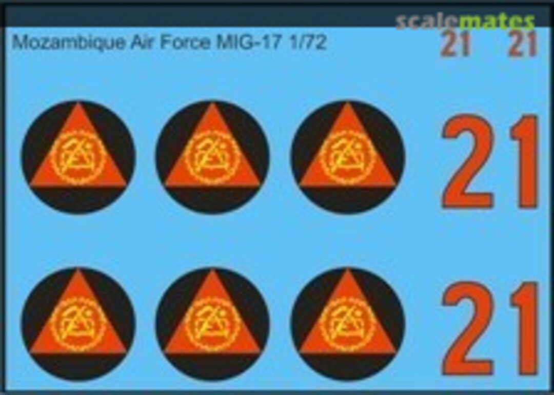 Boxart Mozambique Air Force MiG-17 MAV-MOZ481 MAV Decals