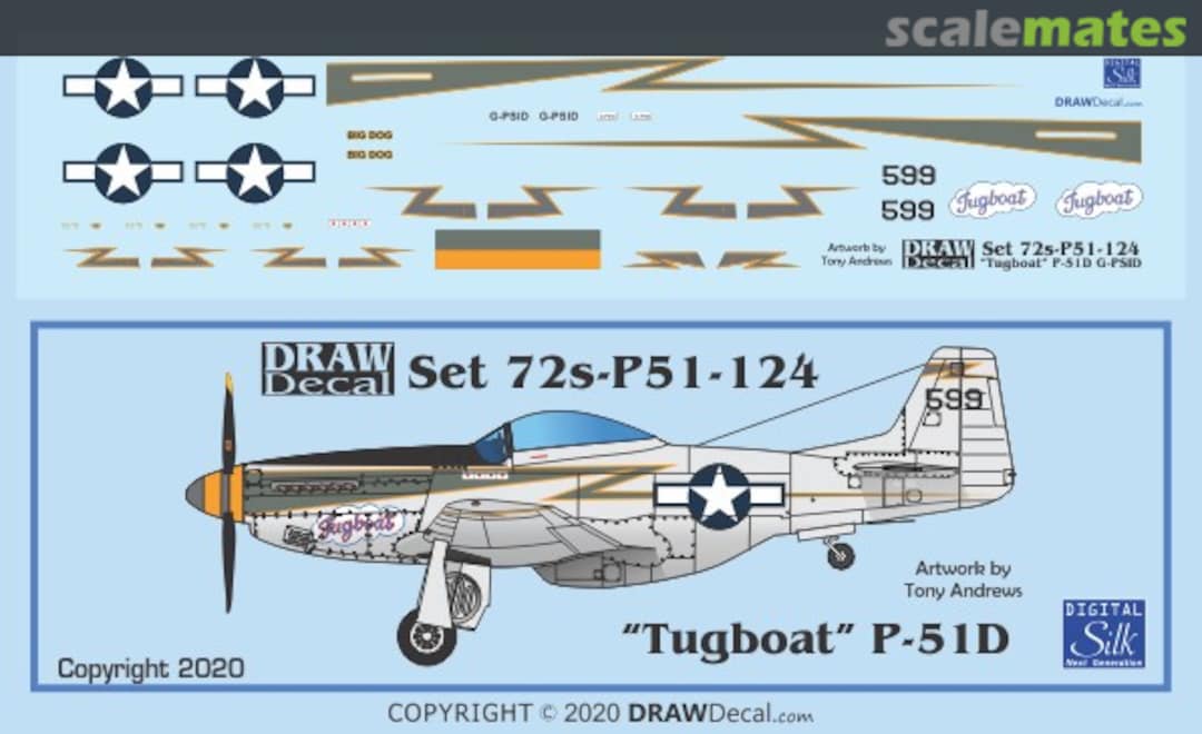 Boxart “Tugboat” P-51D G-PSID 72-P51-124 Draw Decal