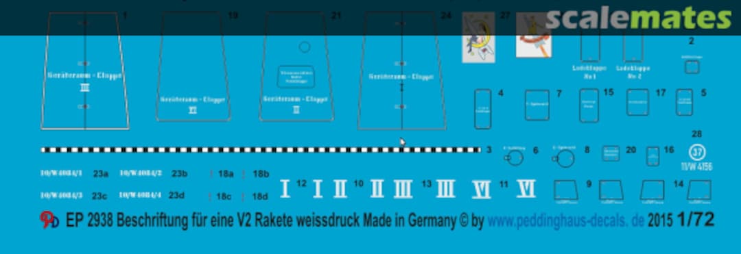 Boxart Beschriftungen für eine V2 722938 Peddinghaus-Decals