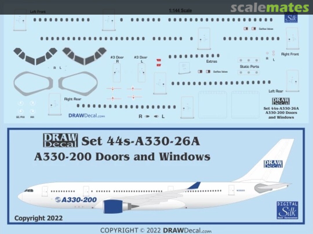 Boxart A330-200 Doors and Windows 44-A330-26A Draw Decal