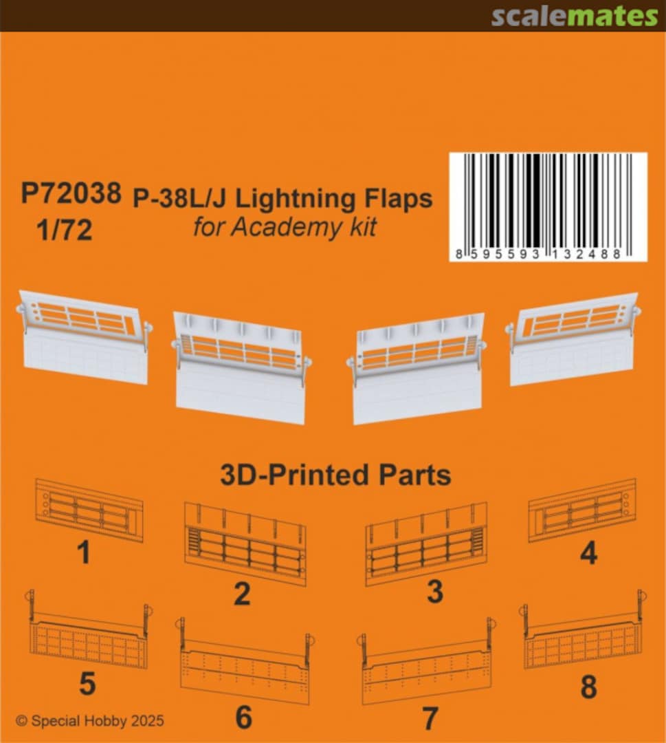 Boxart P-38J/L Lightning Flaps P72038 Special Hobby