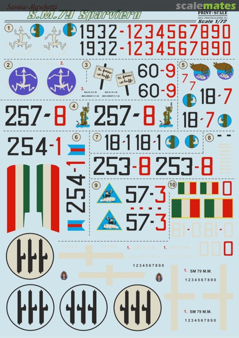 Boxart Savoia-Marchetti S.M.79 Sparviero 72-074 Print Scale