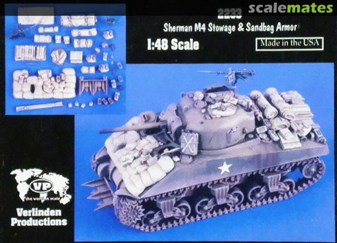 Boxart Sherman M4 Stowage & Sandbag Armor 2233 Verlinden Productions