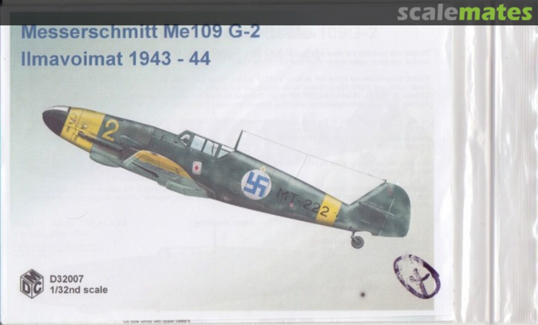 Boxart Messerschmitt Me109 G-2 Ilmavoimat 1943-44 D32007 Model Design Construction