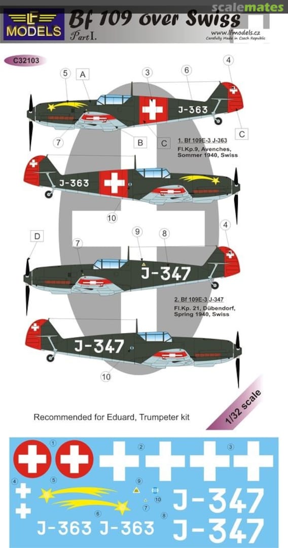 Boxart Bf 109 over Swiss C32103 LF Models