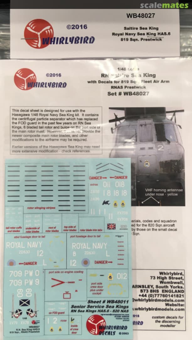 Boxart Saltire Sea King 819 NAS Prestwick WB48027 Whirlybird