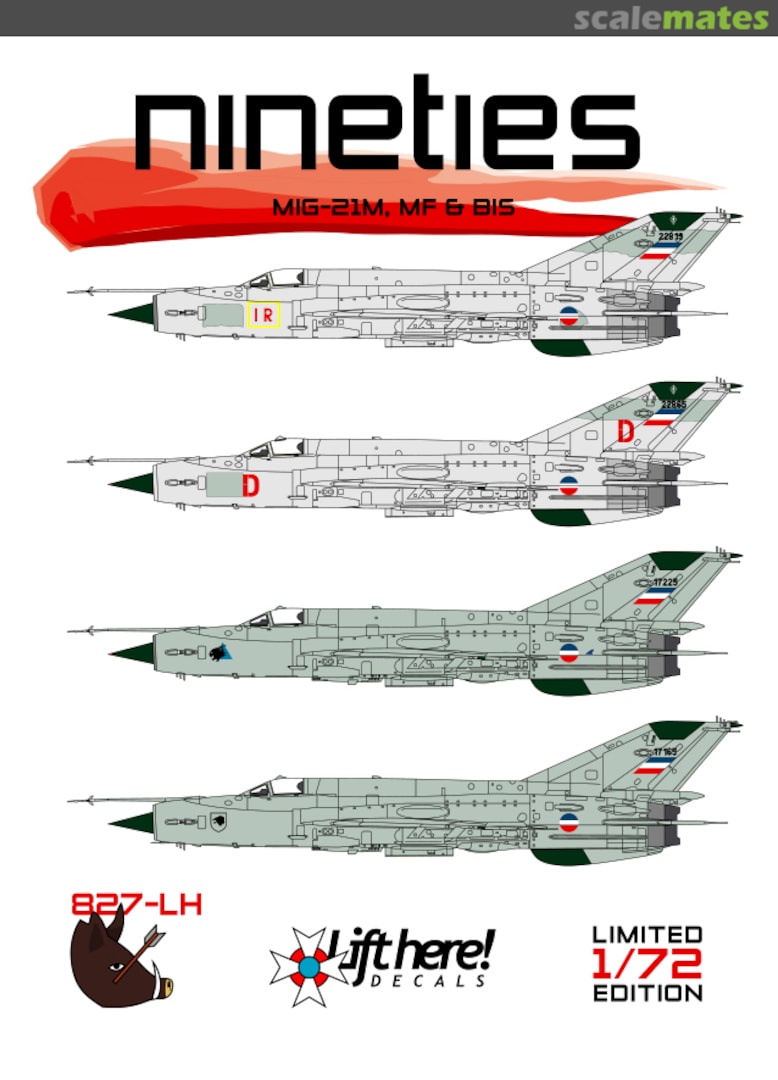 Boxart Nineties 827-LH Lift Here Decals