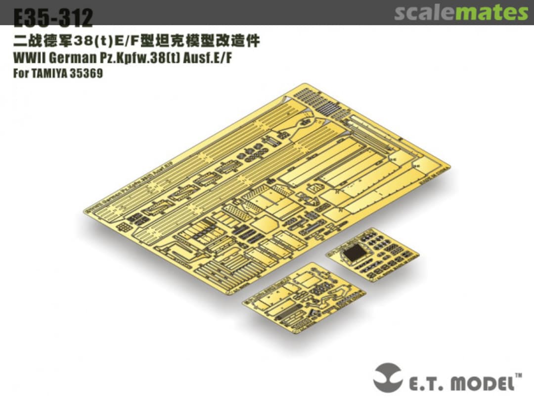 Boxart German Pz.Kpfw.38(t) Ausf.E/F detail set E35-312 E.T. Model