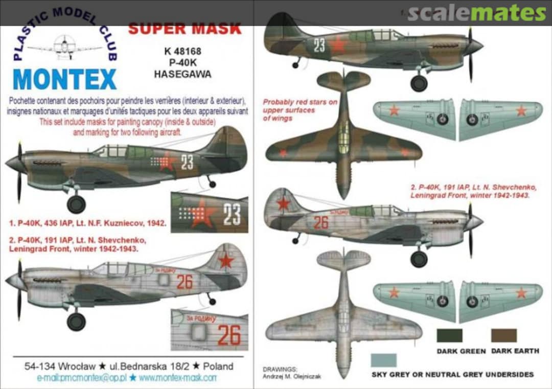 Boxart Curtiss P-40K Kittyhawk "Soviet AF" K48168 Montex