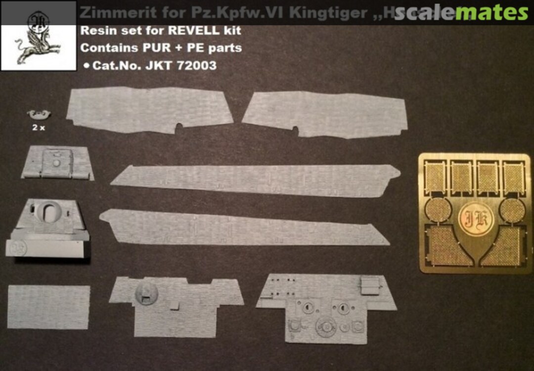 Boxart Zimmerit for Pz.Kpfw. VI Kingtiger + PE grill JKT 72003 J.K. Resin