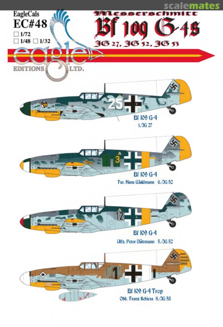 Boxart Messerschmitt Bf 109 G-4s EagleCals EC32-48 Eagle Editions