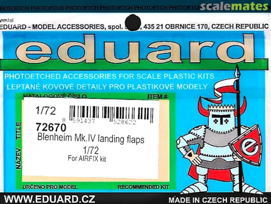 Boxart Blenheim Mk.IV landing flaps 72670 Eduard