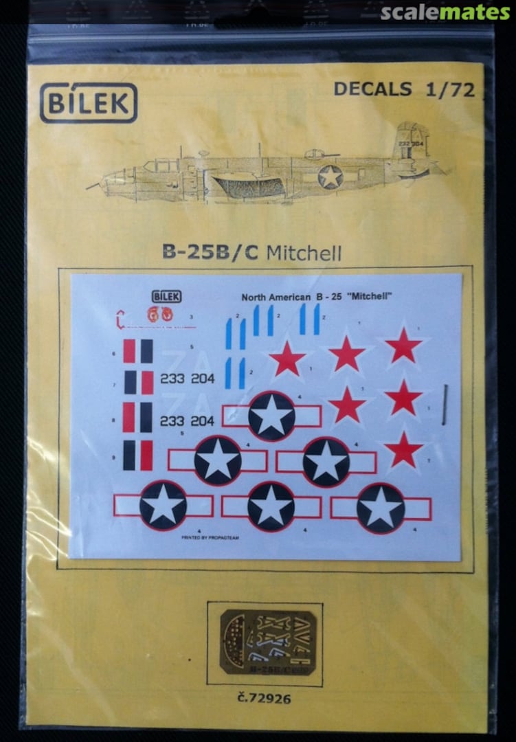 Boxart B-25B/C Mitchell 72926 Bilek