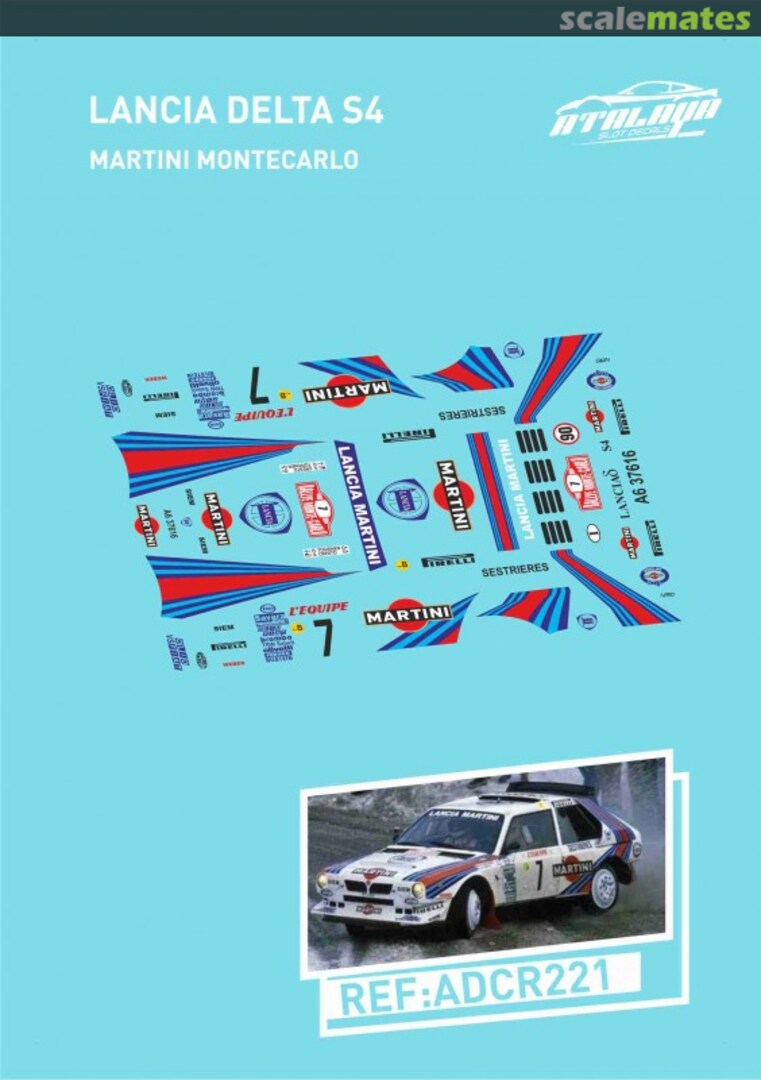 Boxart Lancia Delta S4 [A6 37616] "MARTINI" ADCR221 Atalaya Slot Decals