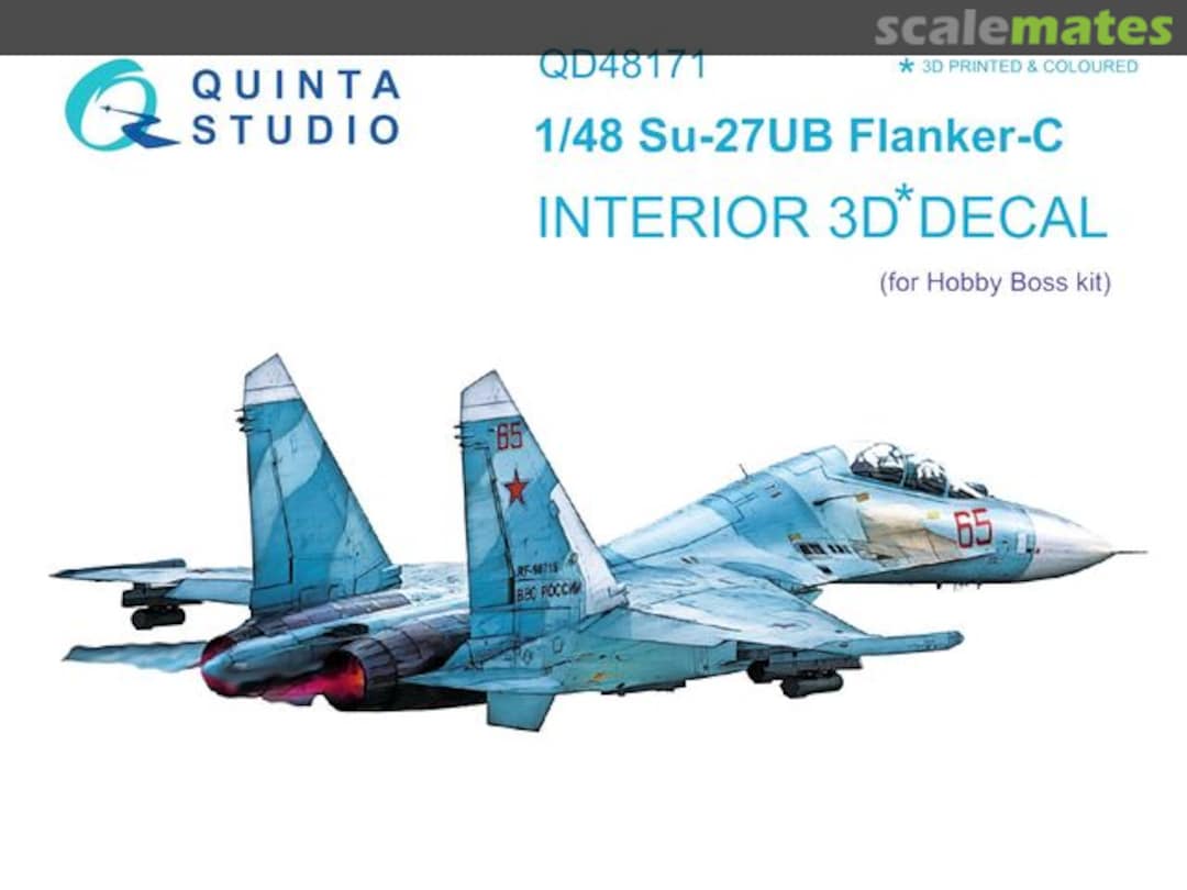 Boxart Su-27UB Flanker-C interior 3D decals QD48171 Quinta Studio