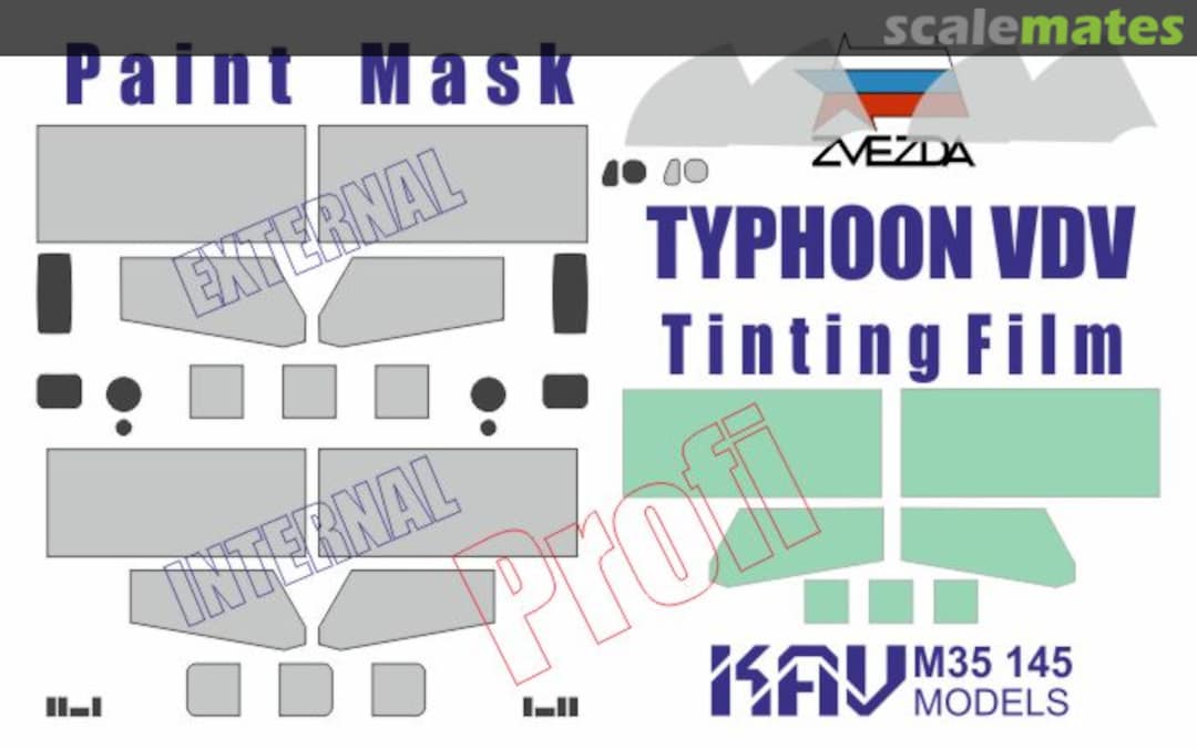 Boxart Typhoon VDV masks & tinting film, Profi SET KAV M35 145 KAV models