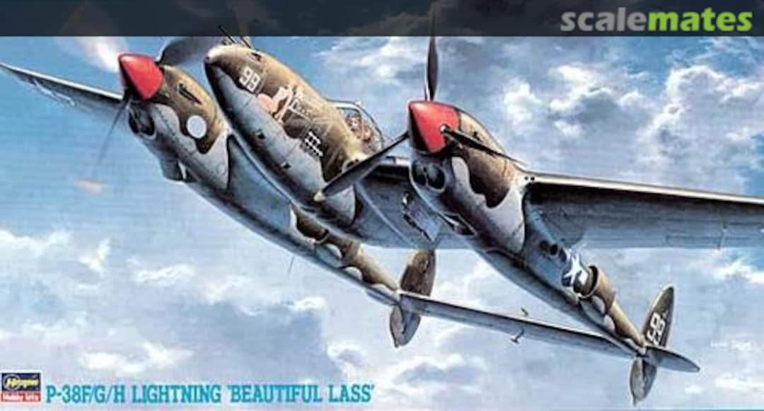 Boxart P-38F/G/H Lightning 'Beautiful Lass' 09103 Hasegawa