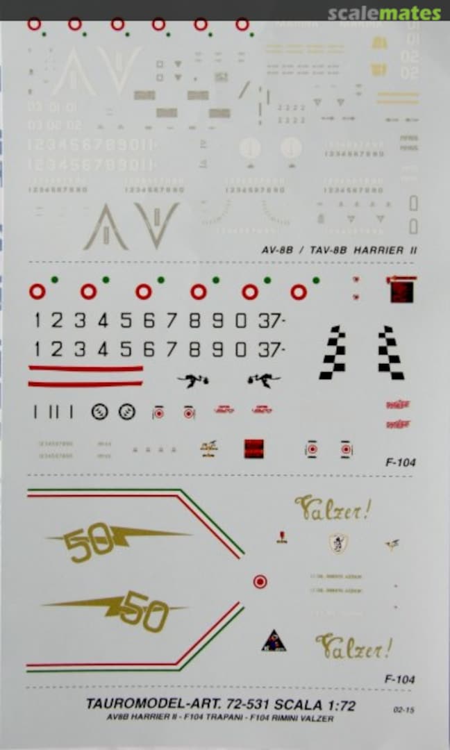 Boxart Italian Navy Harrier II Plus & AMI F-104 72/531 Tauro Model
