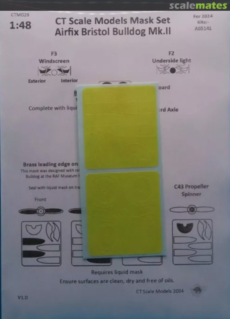 Boxart Bristol Bulldog Mk.II Mask Set CTM028 CT Scale Models