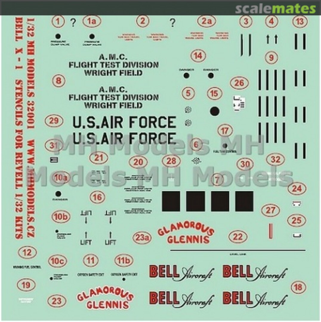 Boxart Bell X-1 Stencils D32001 MH Models